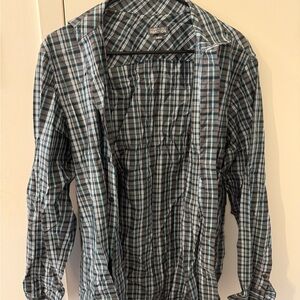 Kenneth Cole Reaction Blue and Black Plaid Shirt
